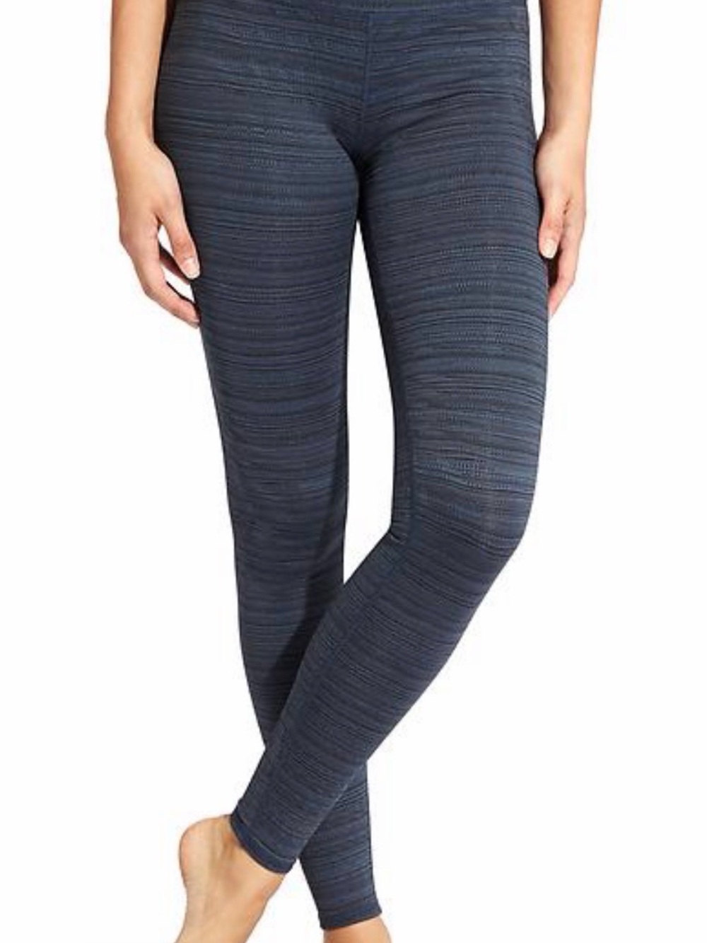 Athleta Navy Space-Dye High-Rise Leggings